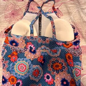 George Red and Multicolor Floral Tankini Swimsuit